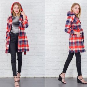 Vintage 70’s Wool Coat with Hood and Matching Belt